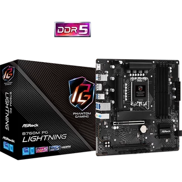 ASROCK Alaplap S1700 B760M PG LIGHTNING INTEL B760, mATX