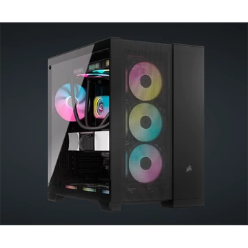 CORSAIR Ház 6500D AIRFLOW Dual Chamber, Tápegység nélkül, Edzett Üveg, fekete