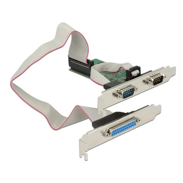 Delock Vezérlőkártya - 89556 (PCI Express -> 2 x Soros (RS-232,DB9), 1x Párhuzamos (DB25), low profile)