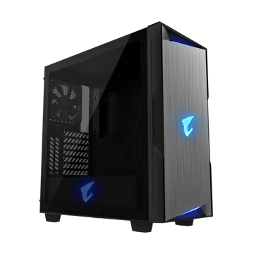 GIGABYTE Ház AORUS C300 Glass, GB-AC300G, Tápegység nélkül, Fekete