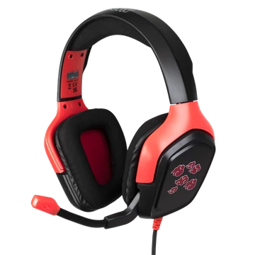 KONIX - NARUTO "Akatsuki" 2.0 Fejhallgató Vezetékes Gaming Stereo Mikrofon, Fekete-Piros