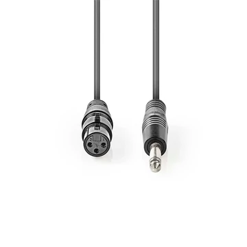 Nedis COTH15120GY50 félprofi audio kábel, 6,35mm mono jack dugó - 3p XLR aljzat, hossz 5m, rugalmas