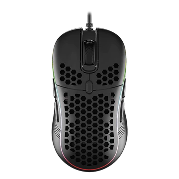Rampage Egér Gamer - SMX-R85 GENTLE (6400DPI, 6 gomb, makro, RGB LED, harisnyázott kábel, fekete)