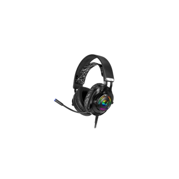 Rampage Fejhallgató - RM-K18 DOUBLE BLACK (7.1, mikrofon, USB, hangerőszabályzó, nagy-párnás, fekete)