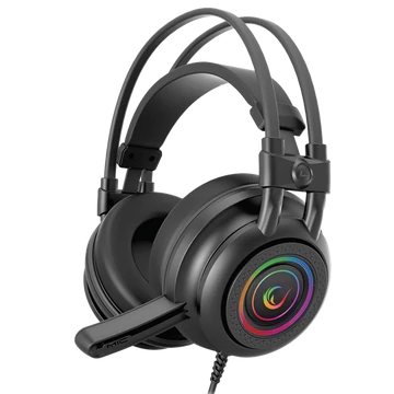 Rampage Fejhallgató - RM-K2 X-QUADRO RGB (7.1, mikrofon, USB, hangerőszabályzó, nagy-párnás, 2.2m kábel, fekete)