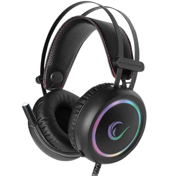 Rampage Fejhallgató - STORMY RGB (7.1, mikrofon, USB, hangerőszabályzó, nagy-párnás, 2m kábel, fekete)