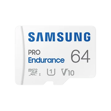 SAMSUNG Memóriakártya, PRO Endurance microSD kártya 64GB, CLASS 10, UHS-I (SDR104), + SD Adapter, R100/W30