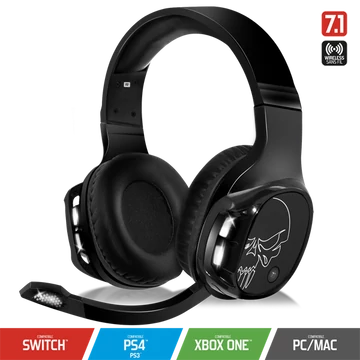 Spirit of Gamer Wireless Fejhallgató - MIC-XH1100 (MultiPlatform,7.1,mikrofon, hangerőszabályzó, nagy-párnás, fekete)