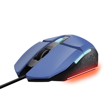 Trust Egér Gamer Vezetékes - GXT109 Felox (Optikai érzékelő; max6400DPI; 6 gomb; LED; kék)