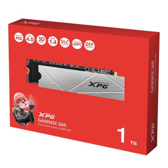 ADATA SSD M.2 2280 NVMe Gen4x4 1TB GAMMIX S60