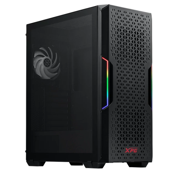 ADATA XPG Ház Midi ATX Starker AIR, 2x120mm ventilátor, Tápegység nélkül, üvegfalú, fekete