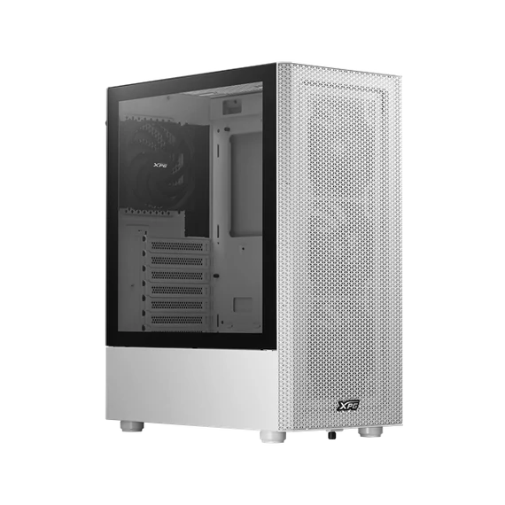 ADATA XPG Ház Midi ATX Valor MESH, 4x120mm ventilátor, Tápegység nélkül, üvegfalú, fehér