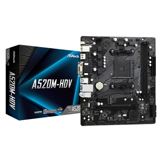 ASROCK Alaplap AM4 A520M-HDV AMD A520, mATX