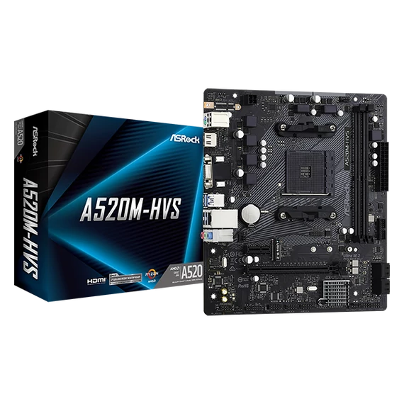 ASROCK Alaplap AM4 A520M-HVS AMD A520, mATX