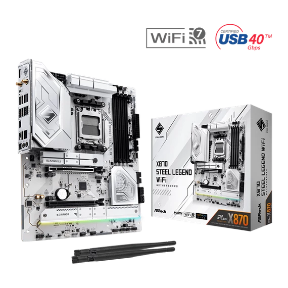 ASROCK Alaplap AM5 X870 STEEL LEGEND WIFI AMD X870, ATX