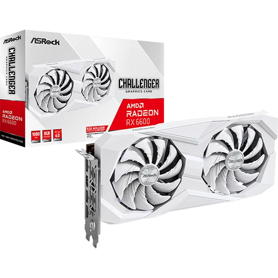 ASROCK Videokártya PCI-Ex16x AMD RX 6600 CHALLENGER WHITE 8GB DDR6