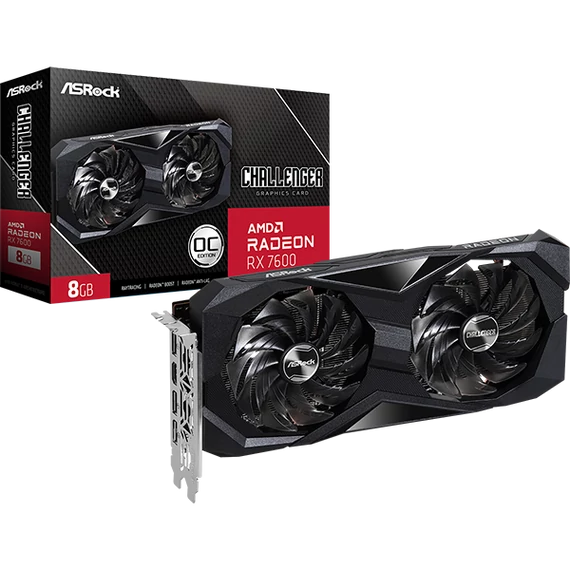 ASROCK Videokártya PCI-Ex16x AMD RX 7600 CHALLENGER 8GB DDR6 OC