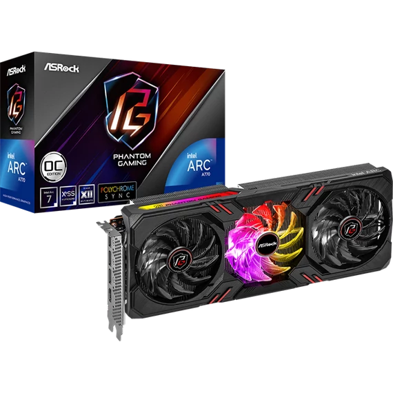 ASROCK Videokártya PCI-Ex16x INTEL ARC A770 PHANTOM GAMING 16GB DDR6 OC