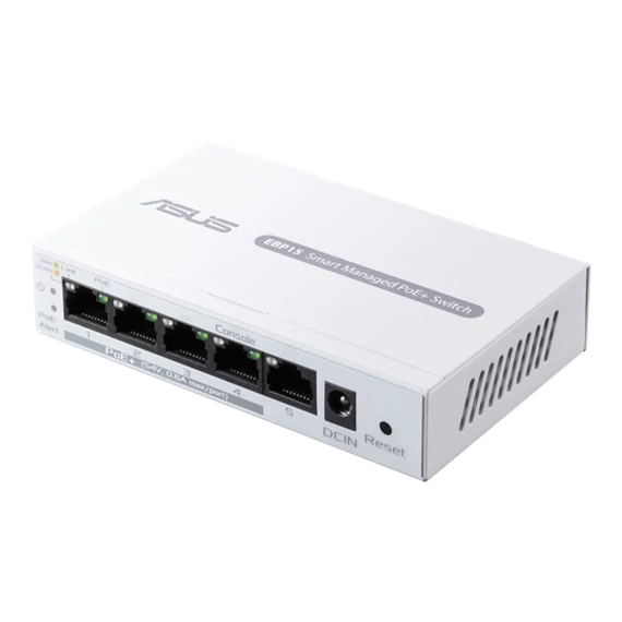 ASUS ExpertWiFi Switch 5x1000Mbps (4xPOE+) Fémházas Asztali, EBP15