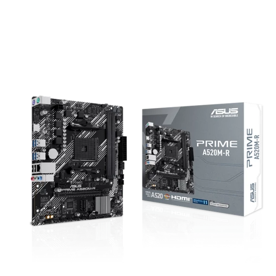 Asus Alaplap - AMD PRIME A520M-R AM4 (A520, 2xDDR4 5100MHz, 1xGBE LAN, 1xM.2, 4xSATA3, HDMI)
