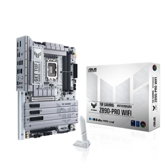 Asus Alaplap - Intel TUF GAMING Z890-PRO WIFI LGA1851 (Z890, ATX, 4xDDR5 9066+MHz, 4xSATA3, 4xM.2, HDMI+DP+2xTB)