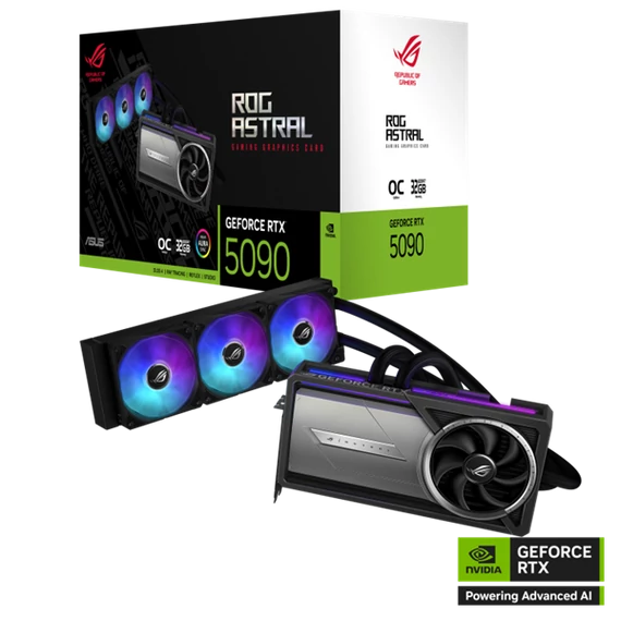 Asus Videokártya - nVidia ROG-ASTRAL-LC-RTX5090-O32G-GAMING (32768MB, GDDR7, 512bit, 2xHDMI, 3xDP)
