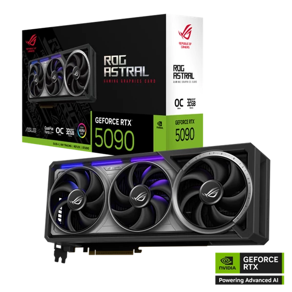 Asus Videokártya - nVidia ROG-ASTRAL-RTX5090-O32G-GAMING (32768MB, GDDR7, 512bit, 2xHDMI, 3xDP)