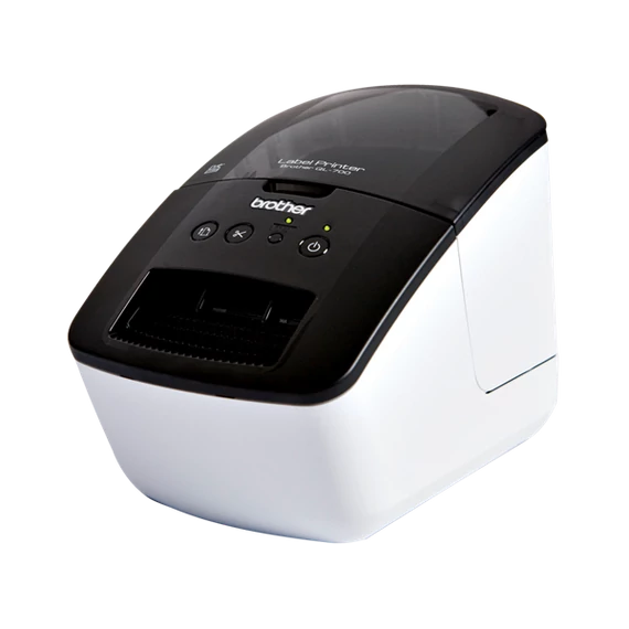 BROTHER Címkenyomtató QL-700, asztali, thermál, 93 címke/perc, 150mm/mp, USB, 300dpi, LED kijelző, DK címke
