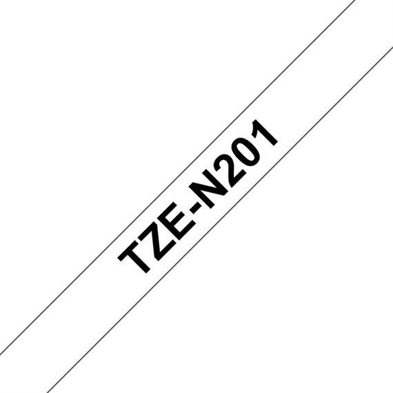 BROTHER szalag TZe-N201, Fehér alapon Fekete, Nem laminált, 3.5mm  0.13", 8 méter