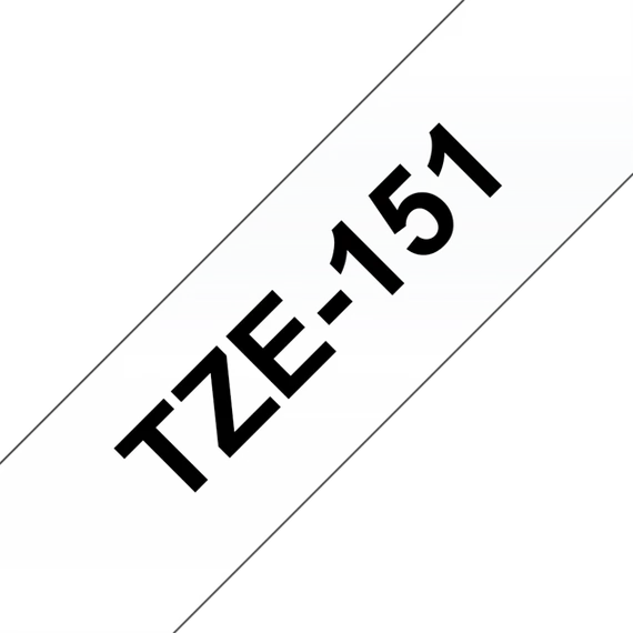 BROTHER szalag TZe-151, Átlátszó alapon Fekete, Laminált, 24mm  0.94", 8 méter