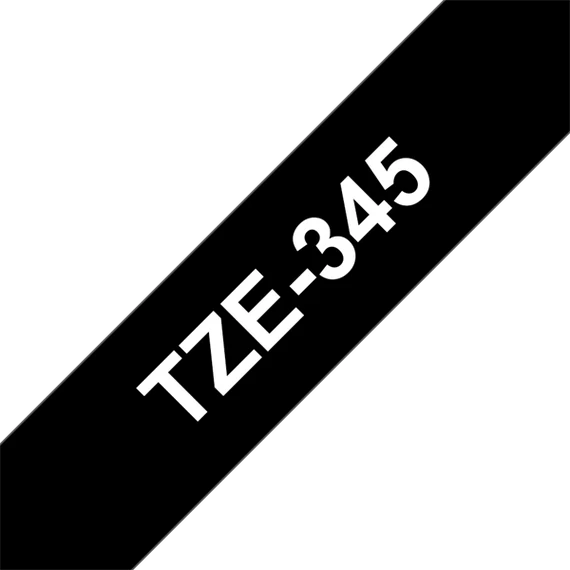 BROTHER szalag TZe-345, Fekete alapon Fehér, Laminált, 18mm  0.7", 8 méter