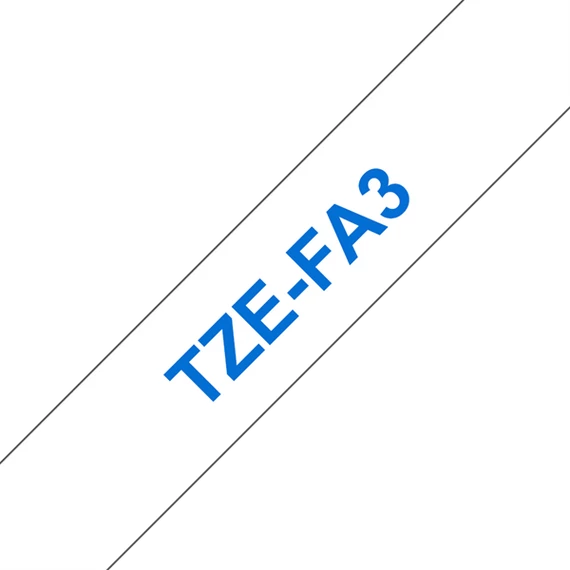 BROTHER szalag TZe-FA3, Fehér alapon Kék, Szövet szalag, 12mm  0.47", 3 méter