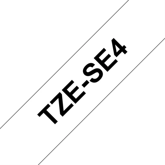 BROTHER szalag TZe-SE4, Fehér alapon Fekete, Biztonsági szalag, 18mm  0.7", 8 méter