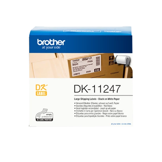 BROTHER Szalag DK-11247, fehér alapon fekete, 103mm x 164mm, 30.48m, 108db