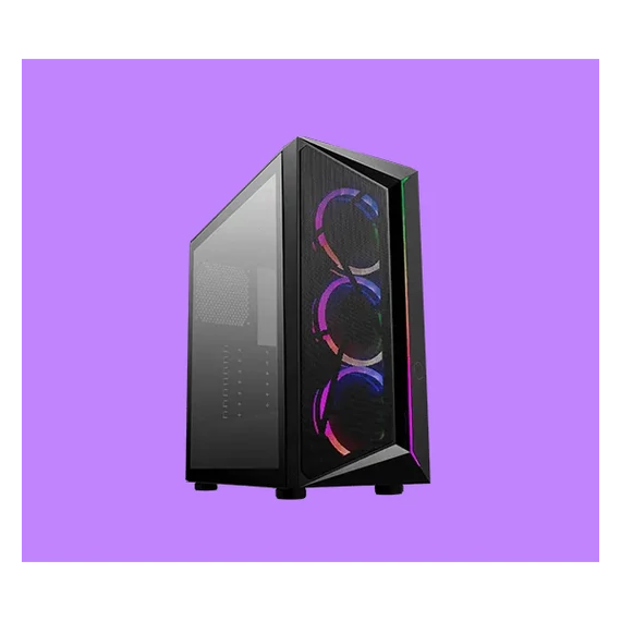 COOLER MASTER Ház Midi ATX CMP 510, 3x ARGB Ventilátor, Tápegység nélkül, Üvegfalú, fekete