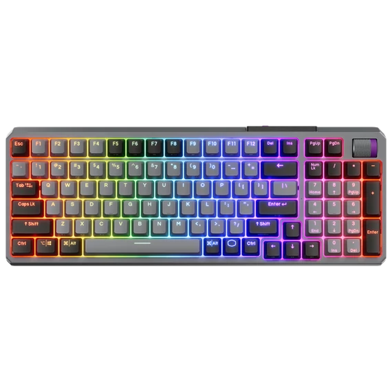 COOLER MASTER Vezeték Nélküli Billentyűzet MK770 Mechanikus Gaming, Red Switch, Space Grey, magyar