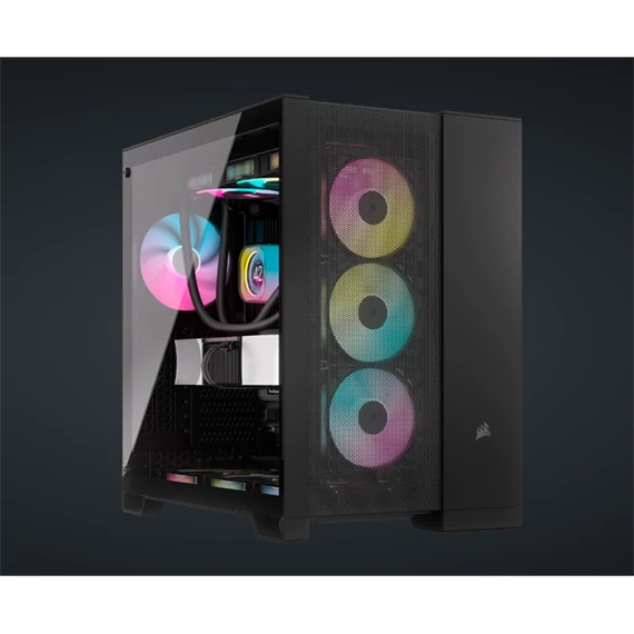 CORSAIR Ház 6500D AIRFLOW Dual Chamber, Tápegység nélkül, Edzett Üveg, fekete