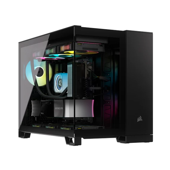 CORSAIR Ház iCUE LINK 2500X RGB, 2x RX120 RGB Ventilátor, Tápegység nélkül, Edzett Üveg, fekete
