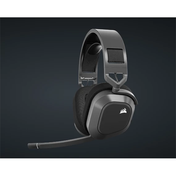 CORSAIR Vezeték Nélküli Headset, HS80 MAX RGB WIRELESS Gaming, Dolby Atmos hangzás, szürke