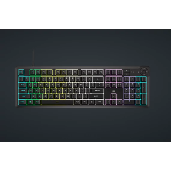 CORSAIR Vezetékes Billentyűzet Gaming, K55 CORE RGB, Médiavezérlő gombok, Cseppálló, US, fekete