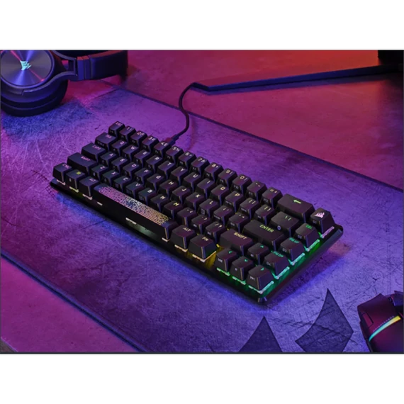 CORSAIR Vezetékes Billentyűzet Gaming, K65 PRO MINI RGB 65%, Optical-Mechanical, US, szürke