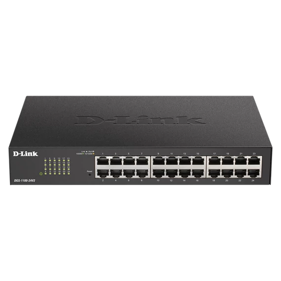 D-LINK Switch 24x1000Mbps Fémházas Menedzselhető Rackes, DGS-1100-24V2/E
