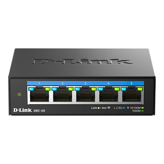 D-LINK Switch 5x2.5Gbps Multi-Gigabit Fémházas Asztali, DMS-105/E