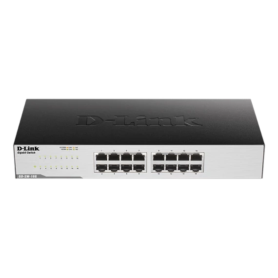 D-LINK Switch 16x1000Mbps Fémházas Asztali, Rackes, GO-SW-16G/E