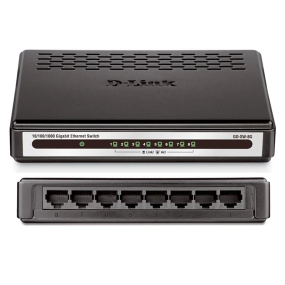 D-LINK Switch 8x1000Mbps Műanyagházas Asztali, GO-SW-8G/E
