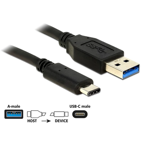 DELOCK kábel USB 3.2 Gen 2 Type-A > USB Type-C 1m