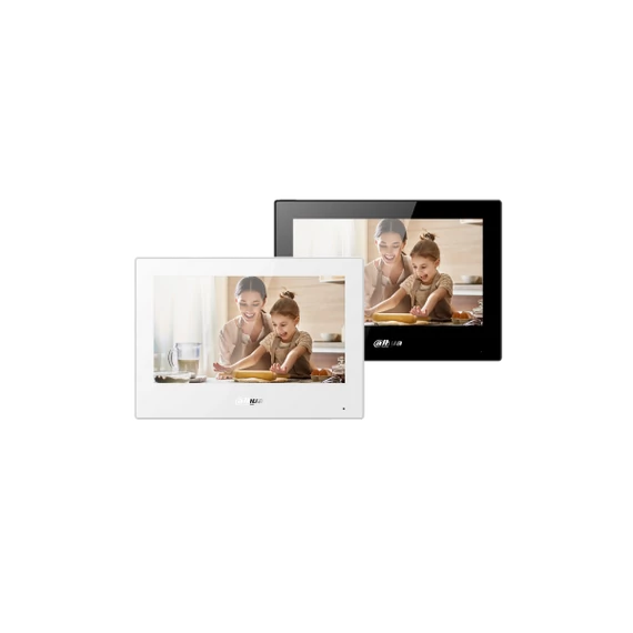 Dahua IP video kaputelefon - VTH5321GW-W (beltéri egység, 7" touch screen, 2 ajtó vezérlés, SD, I/O, PoE, wifi, fehér)