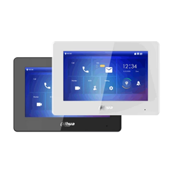 Dahua IP video kaputelefon - VTH5422HB (beltéri egység, 7" touch screen, 3 ajtó vezérlés, SD, I/O, PoE, wifi, fekete)