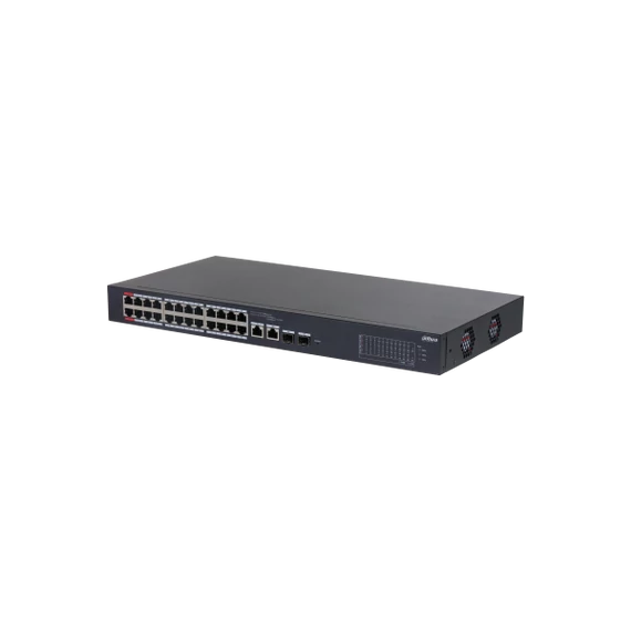 Dahua Mendzselhető PoE switch - CS4226-24ET-375 (Cloud menedzsment; 24x 100Mbps at/af PoE; 2x 1Gbps; 2x 1Gbps SFP; 375W)