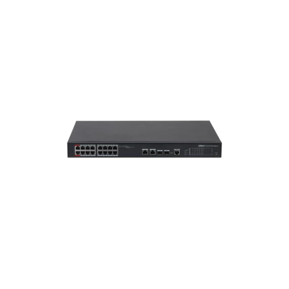 Dahua Menedzselhető PoE switch - PFS4218-16ET-240 (16x 100Mbps PoE/PoE+; 2x gigabit/SFP combo uplink; 240W)